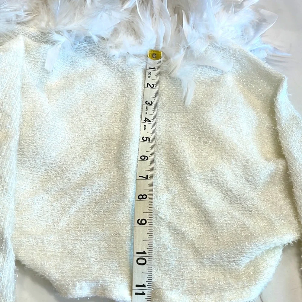 Carabella shimmering strapless dress & feather shrug. Large. Holiday dress - Picture 9 of 16
